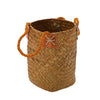 Small Seagrass Bucket Flower Plant Storage Rattan Woven Wicker Basket Pot Decor