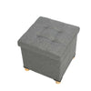 Fabric Foot Rest Stool Storage Box Chair Cube Footstool Pouf Bench with wood leg
