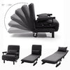 Occasional Sofa Bed Folding Futon Chair with Pillow Wheels Single Sleeper Guest