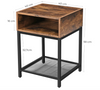 Industrial Side Table Rustic Metal End Sofa Storage Cabinet Vintage Bedside Unit
