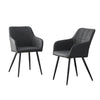 Set Of 2 Dining Chairs Faux Leather Office Chairs Padded Seat Kitchen Furniture