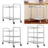 2/3/4 Tier Rolling Kitchen Trolley Island w/ Wheels Stainless Steel Storage Cart