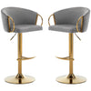 Bar Stools Set of 2 Dining Chair Swivel Velvet Bar Chair w/ Footrest Armrest HT