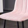 Set of 4 Velvet Chairs Soft Padded Seat Kitchen Chairs with Metal Leg Lounge