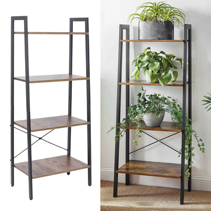4 Tier Ladder Shelves Display Cabinet Bookshelf Unit Home Living Room Furniture