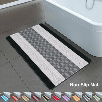 Large Small Gel Backed Bath Mat Non-Slip Bathroom Water Absorbent Floor Carpet