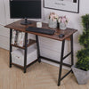 Industrial Style Rustic Metal Frame Wooden Computer Desk Home Office Workstation
