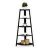 Stylish Corner Ladder Shelving Unit 5 Tier Wall Leaning Bookcase Storage Display