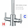 Kitchen Sink Mixer Tap Swivel Spout Dual Lever Taps Mono Modern Chrome Faucet