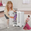18 Inch Doll Closet Wardrobe Wooden Dolls Furniture With 6 Doll Clothes Hangers
