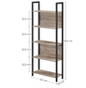 Tall Industrial Bookcase Vintage Display Unit Rustic Grey Storage Shelf Cabinet