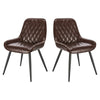 2x Dining Chairs Living Room Chairs with leather+metal Counter Chairs Bar Stools