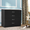 Chest Of Drawers Black 1 2 3 4 5 Drawer Nightstand Tall Wide Storage Furniture