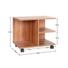 Rolling Printer CPU Cart Stand Open Shelves Storage Cabinet Utility Home Office