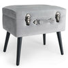 Beautify Silver Storage Stool Trunk Pouffe Footstool Ottoman Bedroom Chest Seat