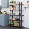 5 Tier Industrial Furniture Retro Ladder Shelf Metal Storage Book Rack Bookshelf