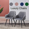 2X Luxury Velvet Dining Chairs Living Room Chairs with Armrest and Metal leg UK
