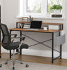 Industrial Style Desk with Storage Monitor Shelf Workstation Writing Table Unit