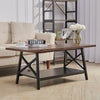 Vintage 2 Tier Rustic Wood Coffee Table With Metal Legs Living Room Furniture
