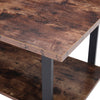 Rustic Wood Coffee Table 2 Tier Retro Living Room Table Steel Leg Home Furniture