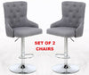 Set of 2 Grey Linen Button Detail Premium Monteray swivel Bar Stools (GREY)