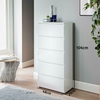 High Gloss White 5 Chest of Drawer Tall Cabinet Handle less Bedroom Furniture