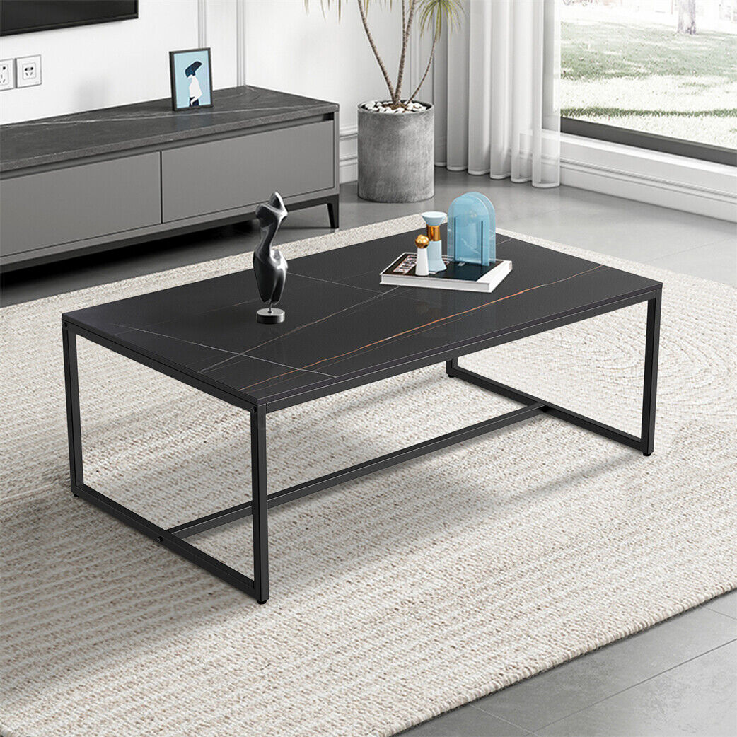 Modern Rectangular Marble Coffee Table Sofa Side End Table Living Room Furniture