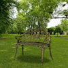 38.5" Metal Garden Bench Seat Outdoor Seating Decorative Cast Iron Park Patio UK