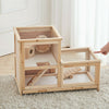 Wooden Hamster Cage Mice Rodents Hutch Small Animal Playing Runing House 2 Level
