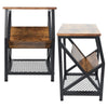 Retro Side Table Bedside Table End Table Nightstand Storage Shelf Home Office