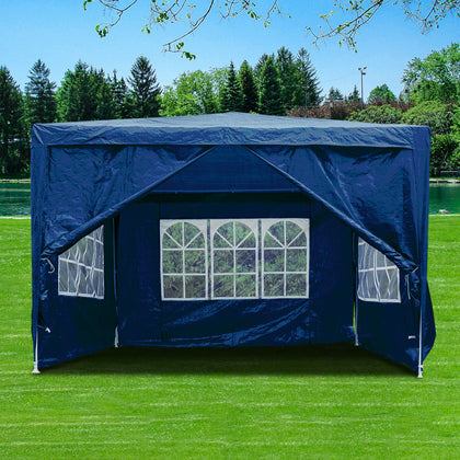 Heavy Duty 3x3m Gazebo Waterproof Marquee Canopy Garden Wedding Party Tent Blue
