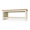 Modern Coffee Table Living Room Tea Shelf Storage Oak Top Cream