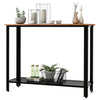 Console Table, Industrial Vintage Hallway End Table With Adjustable Mesh Shelf