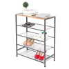5 Tiers Home Shoe Rack Holder Storage Organiser Stand Wooden Metal Unit Cupboard