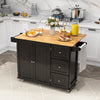 Kitchen Storage Trolley Cart Rolling Island Shelves Cupboard 3 Drawers Cabinet