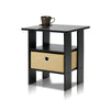 Furinno Andrey End Table Nightstand with Bin Drawer, Espresso/Brown, 11157EX/BR