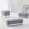 Faux Leather PU Footstool Ottomans Foot Rest Living Room Wood legs Sofa