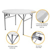 Folding Round Table 1.2M 4FT Portable Camping Trestle Picnic Party BBQ Outdoor