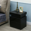 2 Drawers Bedside Table LED Nightstand High Gloss Modern Bedroom Chest Cabinets