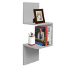 Corner Book Shelf Wall Unit Storage White 2 Tier Floating Display Stand Bookcase