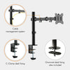 VonHaus Monitor Mount - Single Arm Desk Clamp Stand for 13-32" VESA Screens