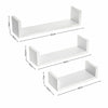 Set of 3 U Shape Floating Wall Shelves Shelf Storage Display White Black Oak