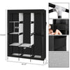 New 71" Fabric Wardrobes Clothes Closet 8 Storage Shelves with 3 Handing Rail