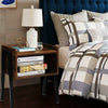 2pcs Industrial Bedside Table Stackable End Table with Storage Rustic Brown