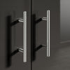 Black Modern High Gloss 3 Door Triple Wardrobe with Hanging Rail & Shelves