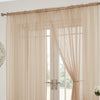 PAIR OF LUCY PLAIN SLOT TOP ROD POCKET VOILE READY MADE CURTAINS VIBRANT COLOURS