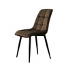 Set of 2 Velvet Dining Chairs Soft Padded Seat Metal Legs Modern Office Kitchen