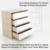 Home High Gloss Chest Of 4 Drawers Bedroom Furniture White&Oak Storage Cabinet