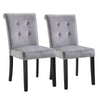 2x Velvet Dining Chair with Knocker/Ring Back Dining Room Kitchen Chairs Grey