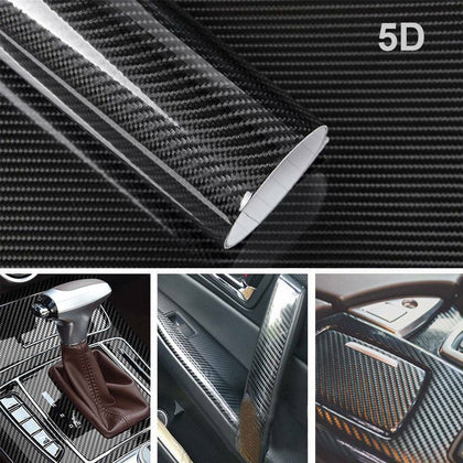 5 Diagonal Carbon Fibre Vinyl Wrap Sheet Film Sticker Car Wrap Decal Bubble UK